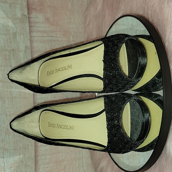 Enzo Angiolini Black Sparkly Heels - Picture 3 of 10
